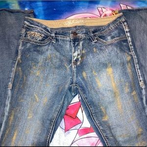 Pepe London gold brushed cross jeans